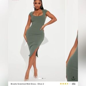 Fashion Nova Olive Midi Dress